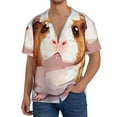 thumbnail image 7 of Lsque Cartoon Guinea Pig print Men's Cuban Collar Short Sleeve Shirt Summer Beachwear Casual Button Down Fashionable Vacation Leisure Shirt-3X-Large, 7 of 7