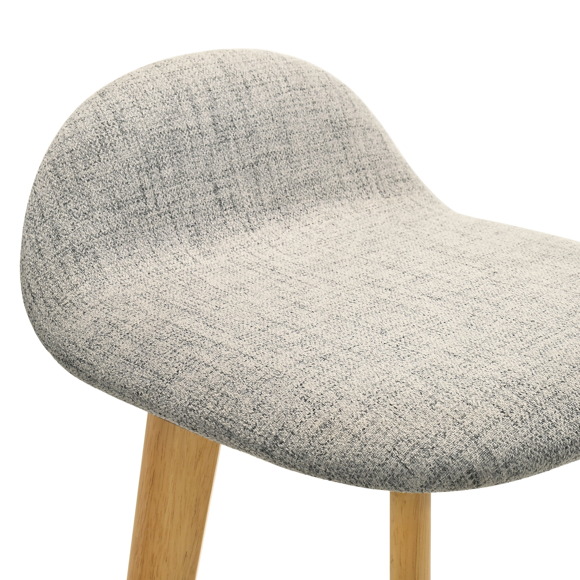 Vera Upholstered Wood Counter Height Barstool in Natural Finish with Stone Gray Seat - Set of 6