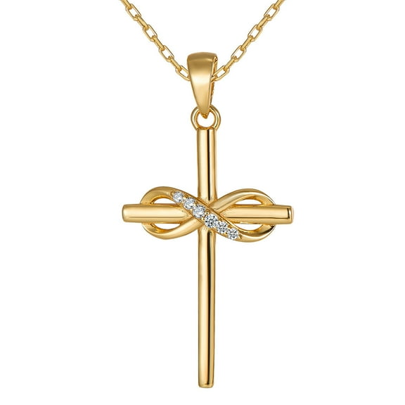 Leander 925 Sterling Silver Moissanite Cross Necklace for Women, Figure-8 Design, with a Stylish and Simple Clavicle Chain Pendant