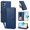 Dark blue, variant on For Samsung Galaxy A37 5G 6.7-inch Wallet Case Multi-Card Slots Zipper Wallet Leather Phone Case,Black,For Galaxy A37 5G