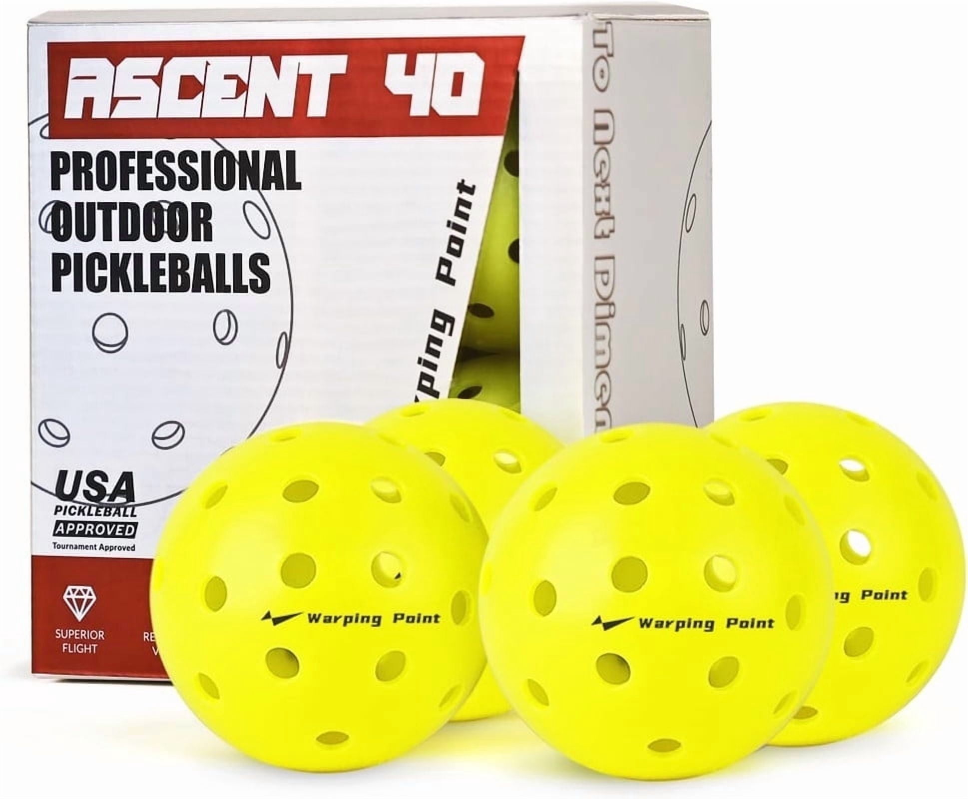 Tourna Outdoor Pickleball 6-Pack Bright Yellow Durable Light