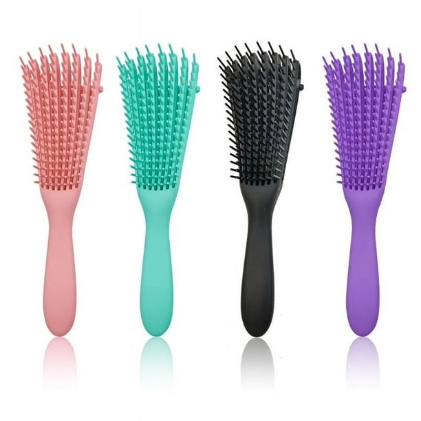 para cabello negro natural, cepillo para cabello negro natural, cabello rizado, textura afro 3/4abc, desenreda más rápido y más fácil el cabello húmedo o seco sin dolor (verde)