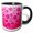 Black/White, variant on 3drose, a Pink Pattern of Tropical Hibiscus Flowers and Honu Turtles., 15oz Mug