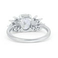 thumbnail image 4 of Art Deco Oval Engagement Ring Simulated Cubic Zirconia 925 Sterling Silver Size 7, 4 of 5