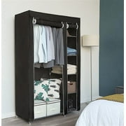 Zimtown Portable Closet, 42'' x 18'' x 67'' Clothes Wardrobe Rack Bedroom Organizers and Storage, Black