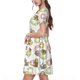 thumbnail image 2 of Balery Donut Sloth Vestidos sueltos de manga corta para mujer, vestidos de verano 2025, vestidos casuales de corte A con vuelo., 2 of 6