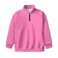 thumbnail image 4 of Uorisanigo Pink Girls Half Zip Collar Sweatshirts Fall Winter Clothes Athletic Tops Quarter Zipper Cropped Sweatshirt with Long Sleeve Pullover Sweaters, 4 of 7