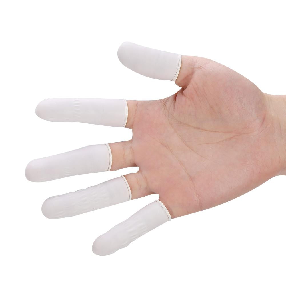 White Latex Finger Cot Lightly Powdered TECH-MED Finger tip protect 