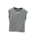 thumbnail image 3 of Women's Solid Color Sleeveless Tank Top Cami Casual Daily Wear Comfy Round Neck Regular Fit Summer Beach Vacation Outfits Versatile Layering Piece Wardrobe Staple | CSEONE,Gray L, 3 of 9