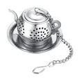 thumbnail image 3 of Infusores de té para té suelto, cesta más empinada de acero inoxidable, suave con gancho de cadena, filtro de té, colador de para, 3 of 9