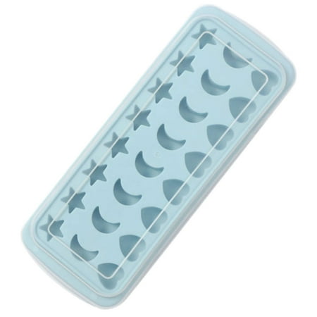 

24-Cavity Star Moon Heart Shape Ice Mold Food Silica Gel Ice Cube Box (Sky-blue)