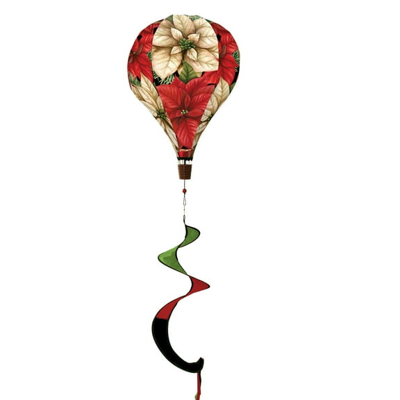 Briarwood Lane Christmas Poinsettias Hot Air Balloon Spinner