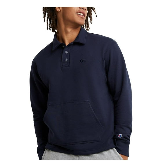 Champion, Midweight Crewneck, Best Comfortable Sweatshirt for Men, Navy-407D55, Small