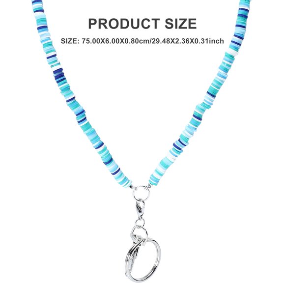 IFANLANDOR key lanyard Polymer Clay Lanyard Blue Breakaway Buckle Daily Use 1Pcs