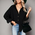 thumbnail image 4 of Womens Button Down Shirt Corduroy Long Sleeve V-Neck Collared Plain Blouses Oversized Baggy Solid Loose Fit Tops with Pocket, 4 of 6