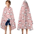 thumbnail image 3 of Pink Cow Sweater Pattern Hooded Bath Towel，50"x30" for Ages 3 To 12 Kids, Quick Dry Lightweight Soft Microfiber Hood Beach Towel Cover Up for Kids, 3 of 7