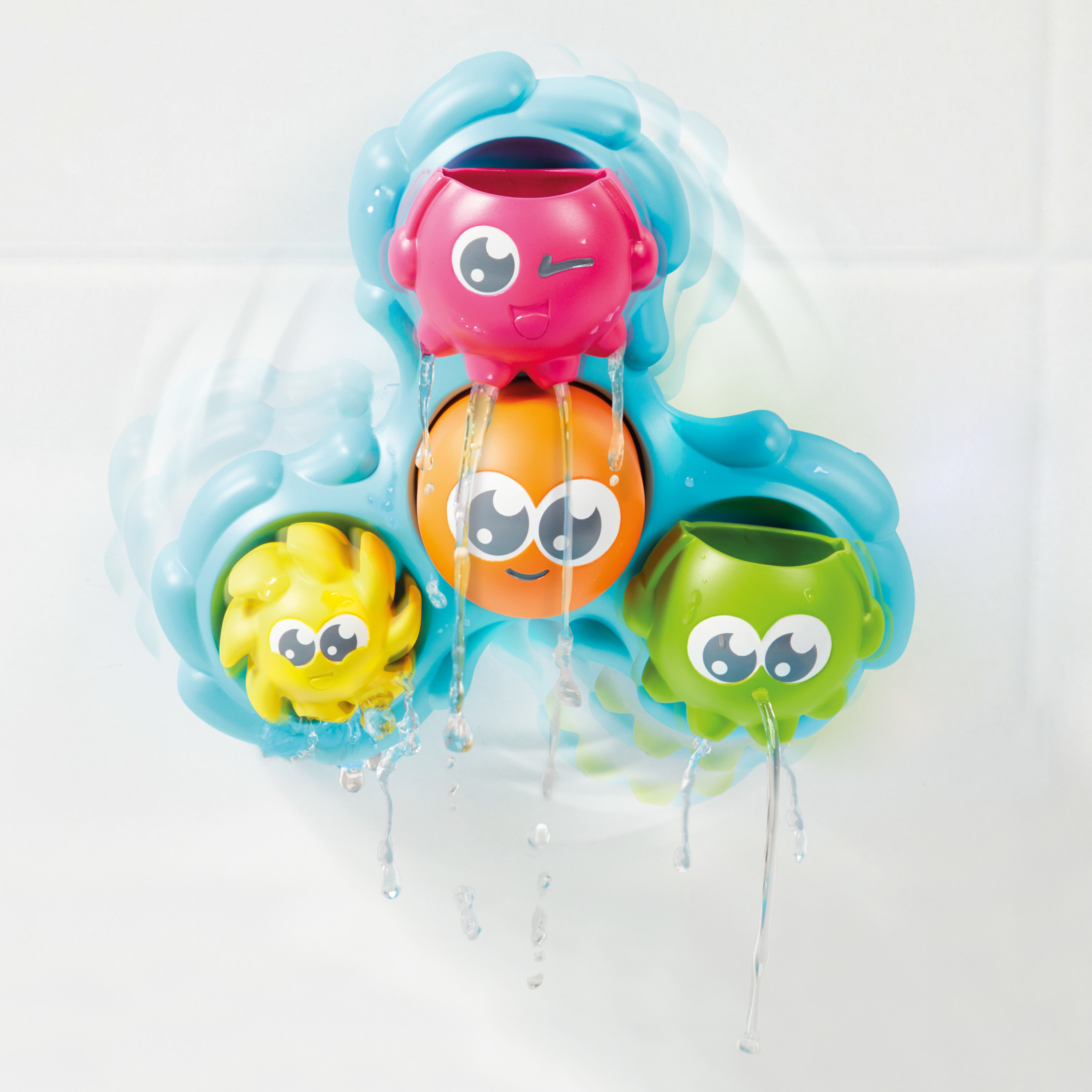 TOMY Toomies Spin And Splash Octopals Bath Toy, Colorful and Fun Toddler Bath Toys - image 2 of 6