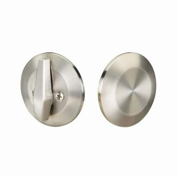 One Sided Deadbolt with Turn by Blank Plate, Satin Nickel