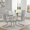 Table+4 Light Gray Chairs(Silver), variant on StnTalk Glass Dining Table Set for 4, 5-Piece Set with 4 Black PU Leather Dining Chairs, 0.31' Tempered Glass Table Top with Silver Metal Legs
