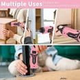 thumbnail image 3 of Electric Screwdriver, 8V Max 10Nm Pink Cordless Screwdriver Rechargeable Set with 82 Accessory Kit and Charger in Carrying Case, 21+1 Cluth, Dual Position Handle, LED Light, 3 of 8
