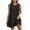 Black, variant on Women's Dress Sleeveless Round Neck Women Ruffle Pocketed Solid Color Mini Straight Dress Pink M