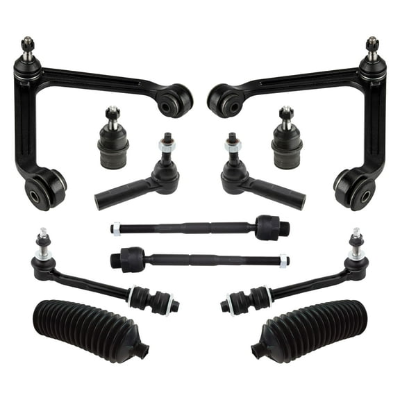 PartsW - 12 Pc Upper Control Arms, Sway Bar Links, Lower Ball Joints, Tie Rod Ends, Bellow Boots, Suspension Kit for Chrysler Aspen, Dodge Durango
