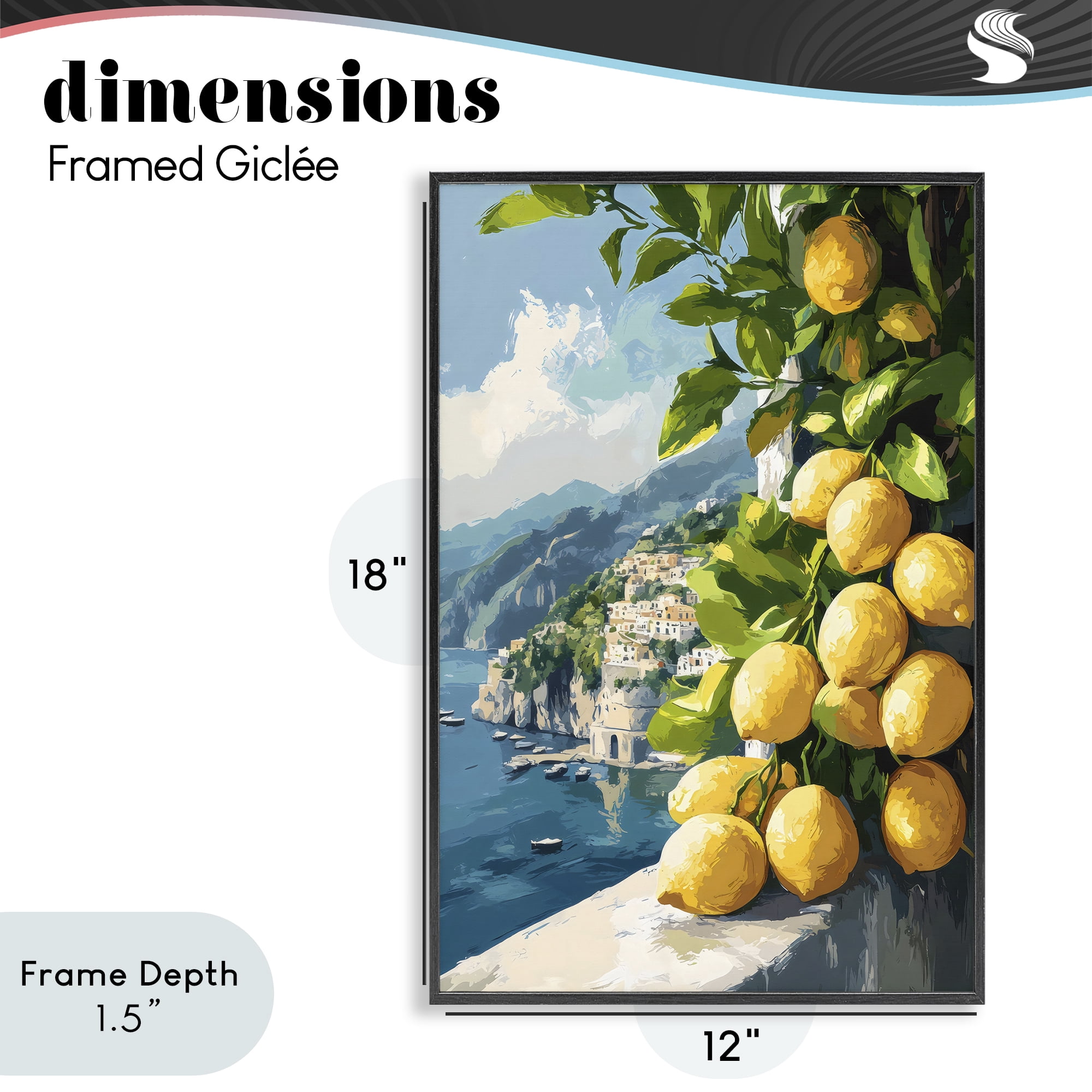 Stupell Industries Lemon Terrace Amalfi View Black Framed Giclee Art, design by Creative Studio