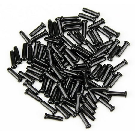 Bike Shifter Cables - The Flying Wheels 100 x Bicycle Bike Shifter Brake Cable Tips (Black)
