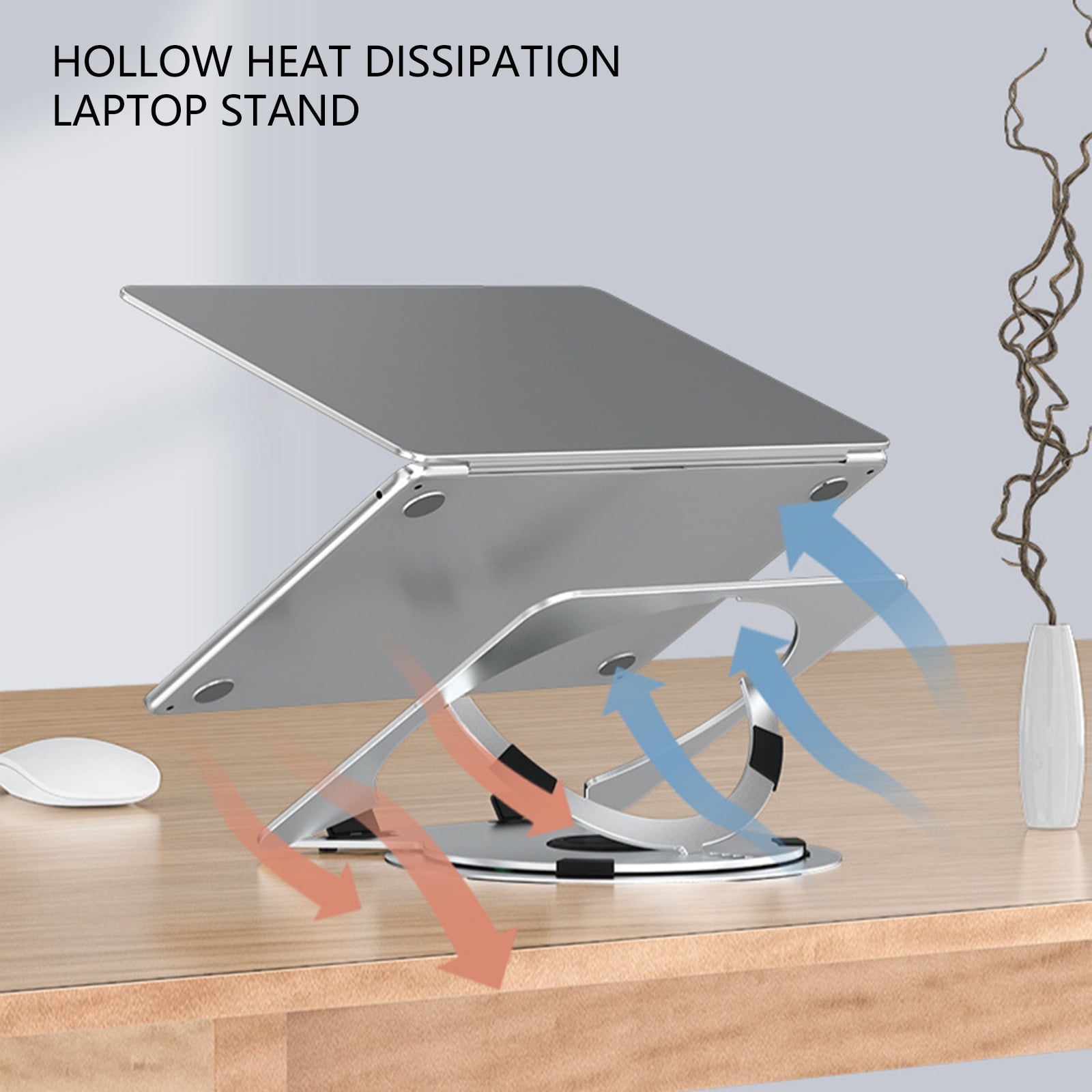 Adjustable Foldable Laptop Stand with 360 Degree Rotatable Base