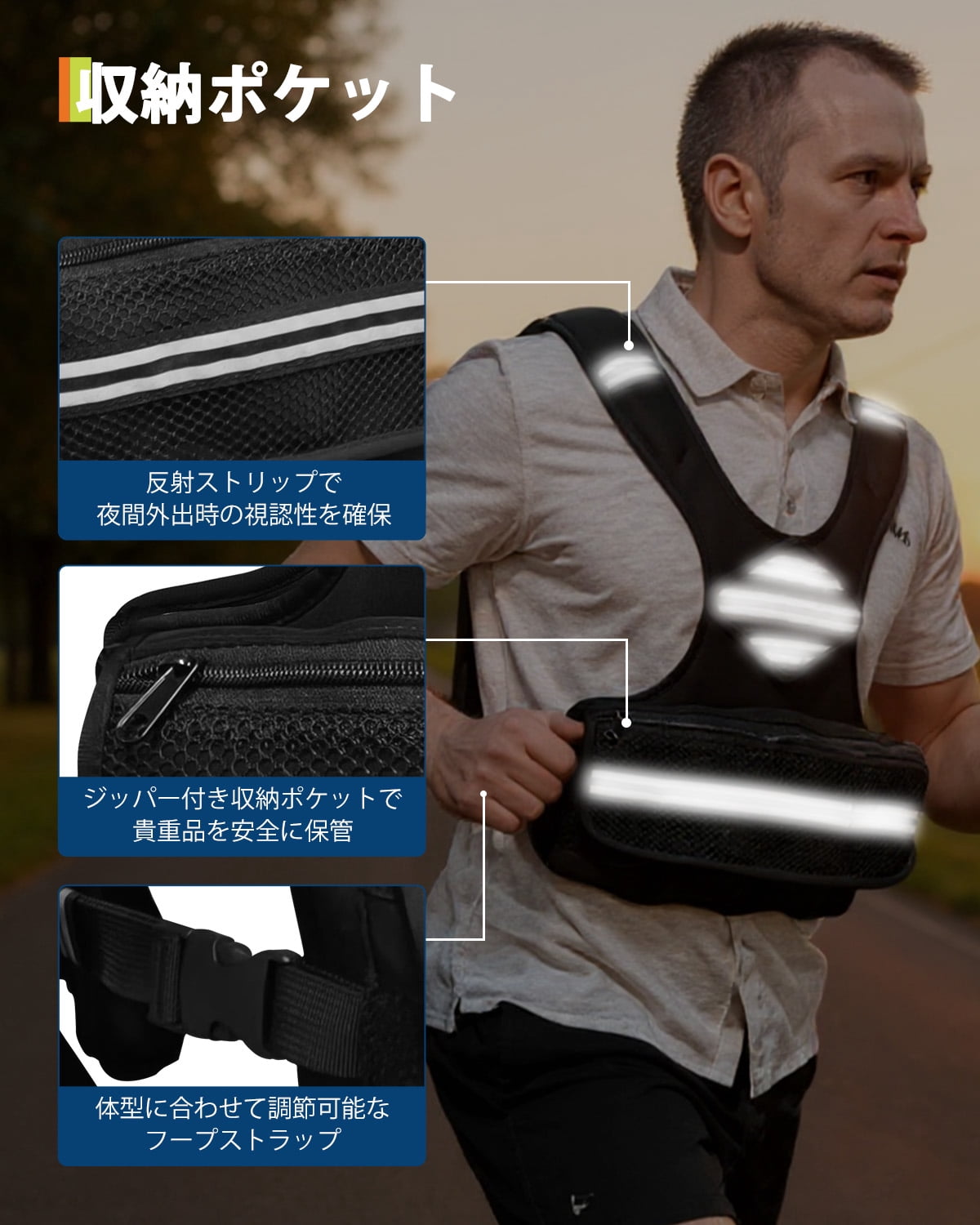 Gaderth 6-30 LBS Weight Vest with Reflective Stripe,Neoprene Workout Vest for Workout, Strength Training, Running, Fitness, Muscle Building, Weight Loss, Weightlifting