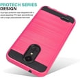 thumbnail image 4 of For Apple iPhone 15 (6.1") Slim Fit Rugged TPU + Hard PC Brushed Metal Texture Hybrid Dual Layer Armor Shockproof Phone Case Cover by Xpression - Pink, 4 of 8
