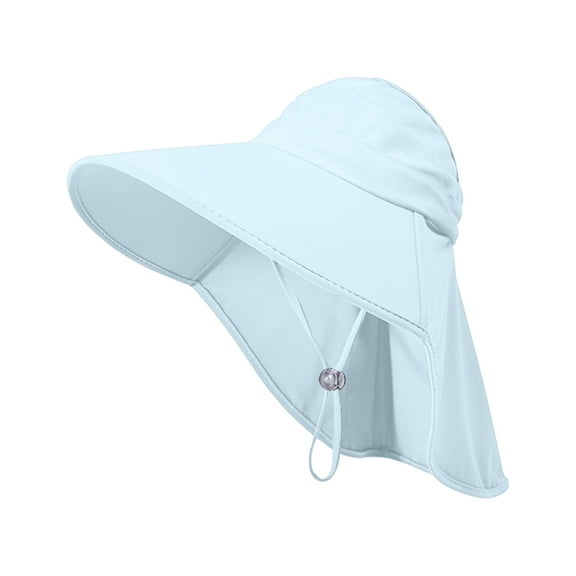 bfogop Sun Hat for Women with Neck Flap and Ponytail Hole, UPF 50 UV Protection - Wide Brim Fishing Hat for Beach, Hiking, Camping - Foldable Ice Silk Sun Hats for Women Men