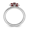 thumbnail image 2 of Sterling Silver Stackable Expressions Garnet Ring - Size 9, 2 of 3