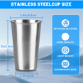 thumbnail image 4 of 8Pack 16 Oz Stainless Steel Pint Cups,Stainless Steel Cup,Pint Cup Tumbler,Water Tumbler,Stackable,Reusable, Free, 4 of 7