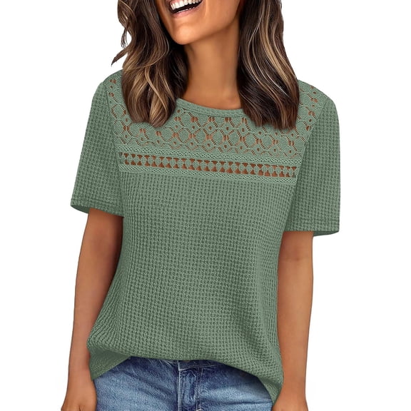 Short Sleeve Tops for Women Boho Women's Blouses Mesh Loose Fit Womens Short Sleeve Tops Lightweight Fashion Clothing Light Green