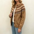 thumbnail image 6 of JUUNthy Womens Cardigan Sweater, Crew Neck Button Down Long Sleeve Vintage Floral Knit Casual Outwear Dark Gray S, 6 of 12