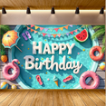 thumbnail image 6 of Colorful Design Happy Birthday Banner Tropical Theme Summer Pool for Birthday Party Outdoor Event Kids Celebration, 6 of 6