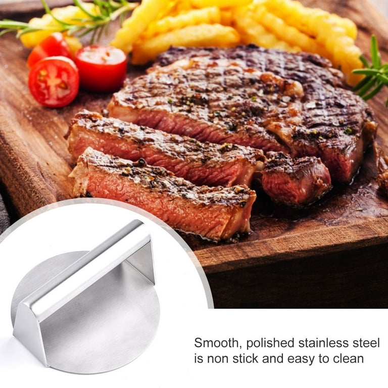 ALLTOP Smash Burger Press,Stainless Steel Non-Stick Smasher Hamburger Press  Patty Maker for Flat Top Griddle,Grill,BBQ,Kitchen - Round Accessory (5.9
