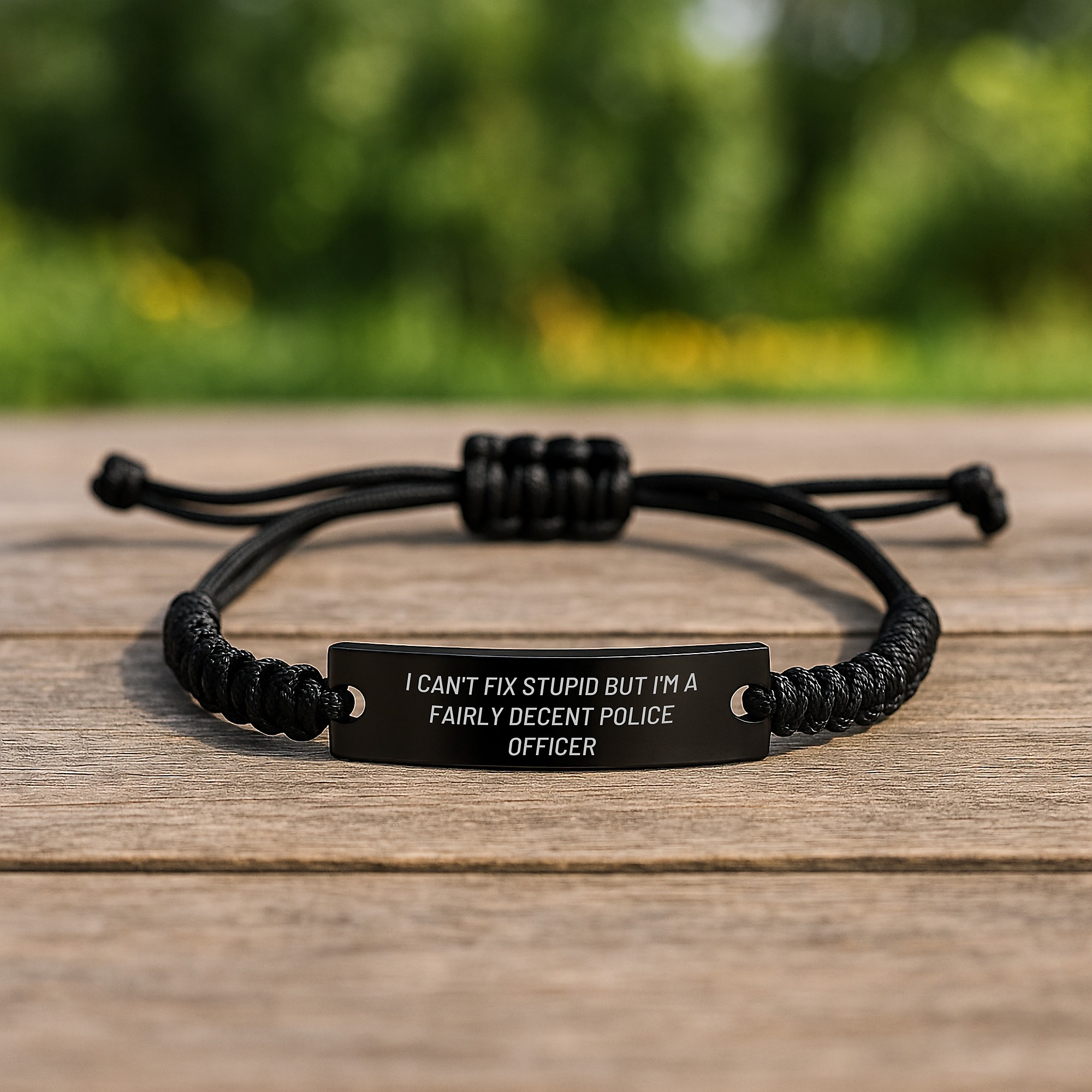 Funny Police Officer Rope Bracelet Gifts for Men - I Can't Fix Stupid But I'm A Decent Cop, Christmas Unique Gifts from Family, Friends, Coworkers