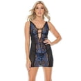 thumbnail image 2 of Coquette Women's Sexy Lace Strappy Dress Chemise Babydoll & G-String Lingerie Set , L, 2 of 3