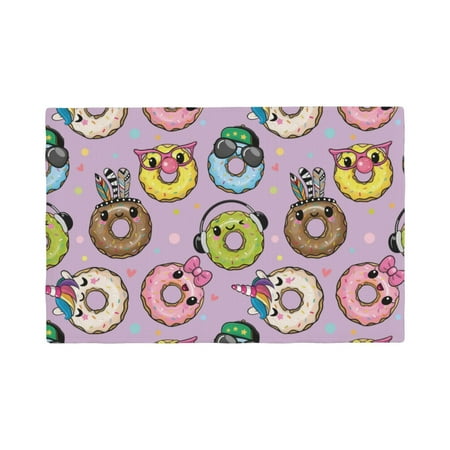 

Placemats Set Of 4 / 6 Cute Donuts Placemats For Dining Table Indoor/Outdoors Heat Resistant Washable Placemats 18 X 12