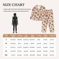 thumbnail image 4 of Fuzoiu Pineapple Flower Print Women's Long-Sleeved Pajama,Lounge Button Down Nightwear,Womens Notch Collar Pajama Set-Medium, 4 of 7