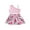 Pink, variant on 2Pcs Kids Girls Dress Clothes 2 3 4 5 6 7 Years Little Girls Sleeveless Knitting Vest Tops Floral A-Lined Short Half Dress with Waist Belt