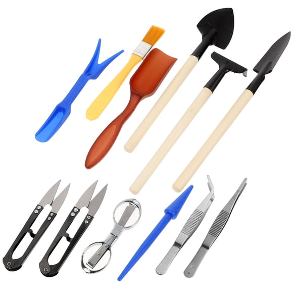 SKISUNO 12-Pcs of Gardening Supplies Wooden Assorted Color for Home Garden