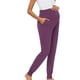 thumbnail image 2 of ShomPort Maternity Joggers with Pocket Solid Color Pregnancy Sweatpants Soft Workout Active Pants For Women, 2 of 5