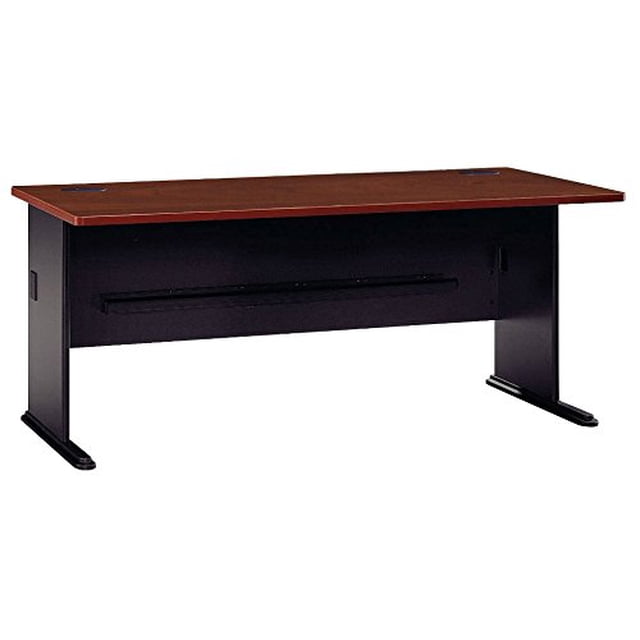 Bush Business Furniture Series A 72W Desk in Hansen Cherry and Galaxy