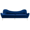thumbnail image 6 of Sofa Couch, Blue Navy, Velvet, Living Kitchen Cafe Bistro Hospitality Restaurant, Modern Contemporary Boutique HB34261, 6 of 9