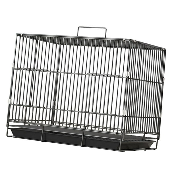 Jaula de para pájaros, plegable, con bandeja extraíble, construcción robusta, portátil y dispensador de agua para periquitos, pinzones y negro 345x255x33cm