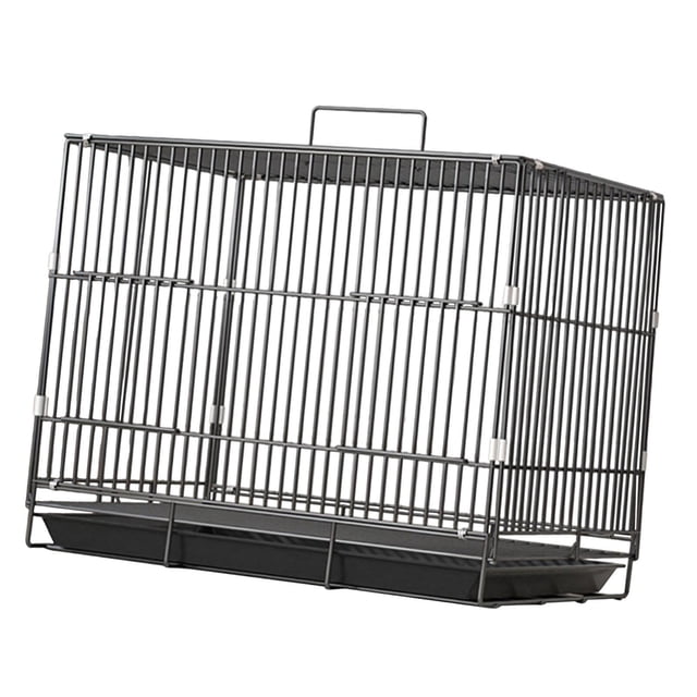 Jaula de para pájaros, asa superior, construcción robusta, bandeja extraíble, 2 comederos plegables para pinzones, periquitos, cotorras y negro 345x255x33cm