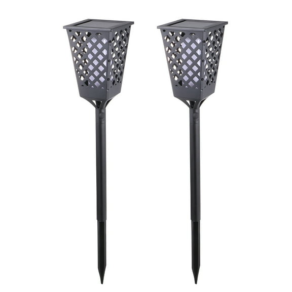 Frcolor 2pcs Solar Powered Torch Lights Outdoor Waterproof Stake Light Decorative Garden Lamp (51LED)